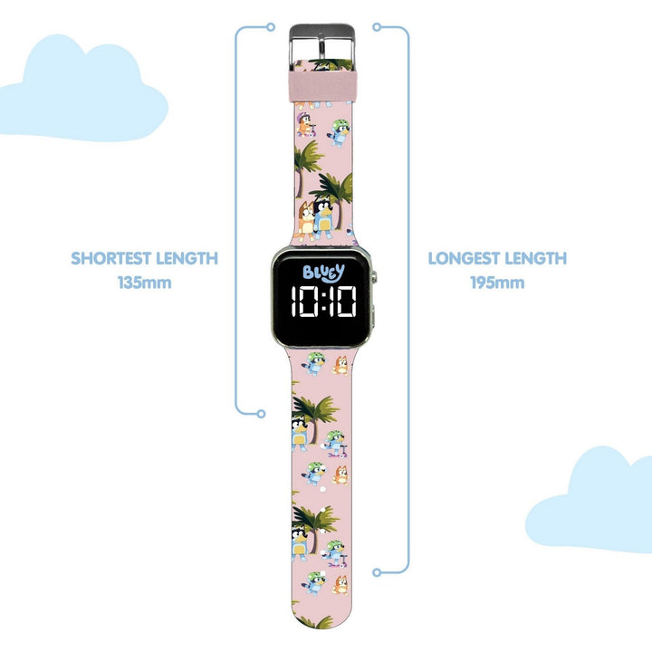 Bluey Pink Printed Strap Led Watch BLY4157