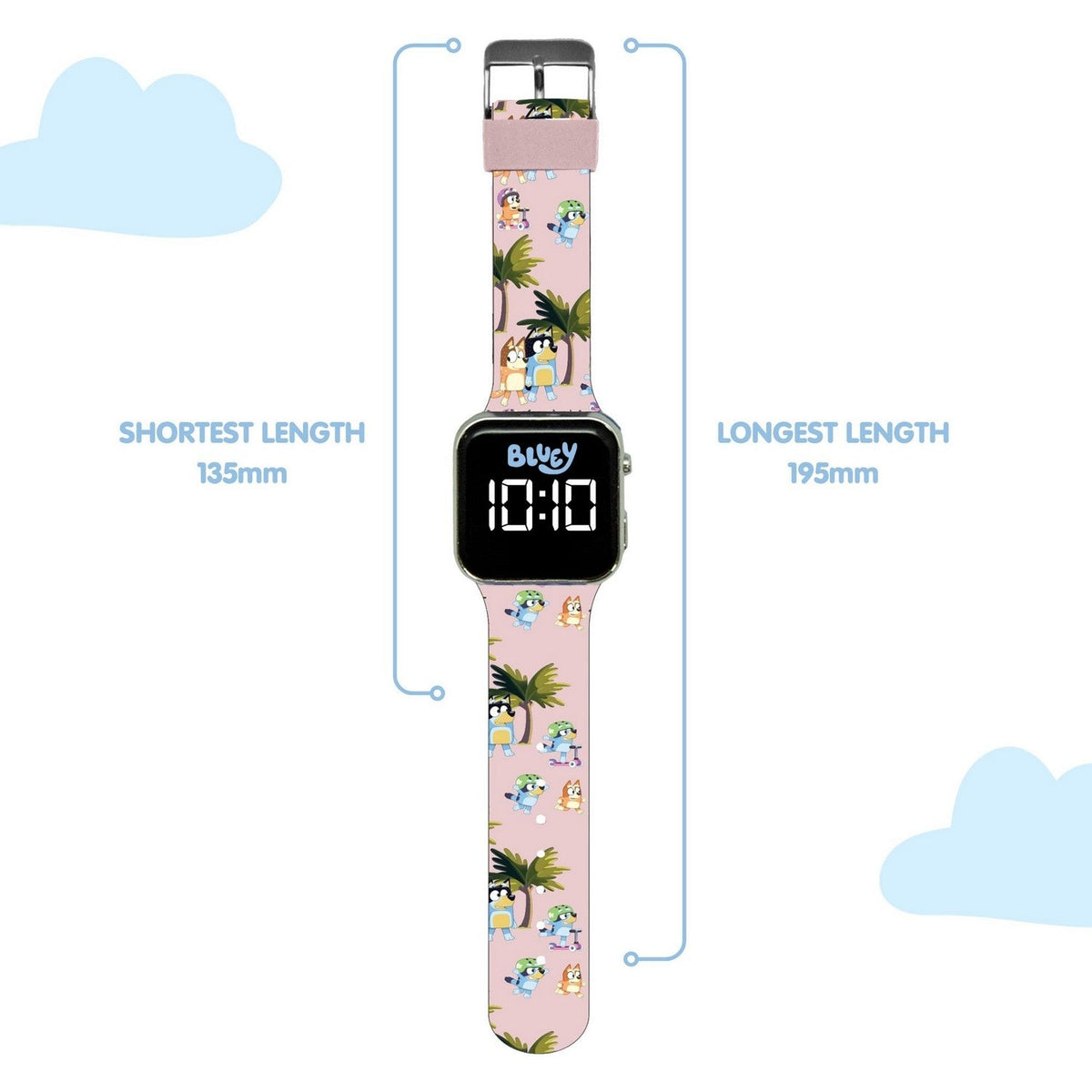 Bluey Pink Printed Strap Led Watch BLY4157