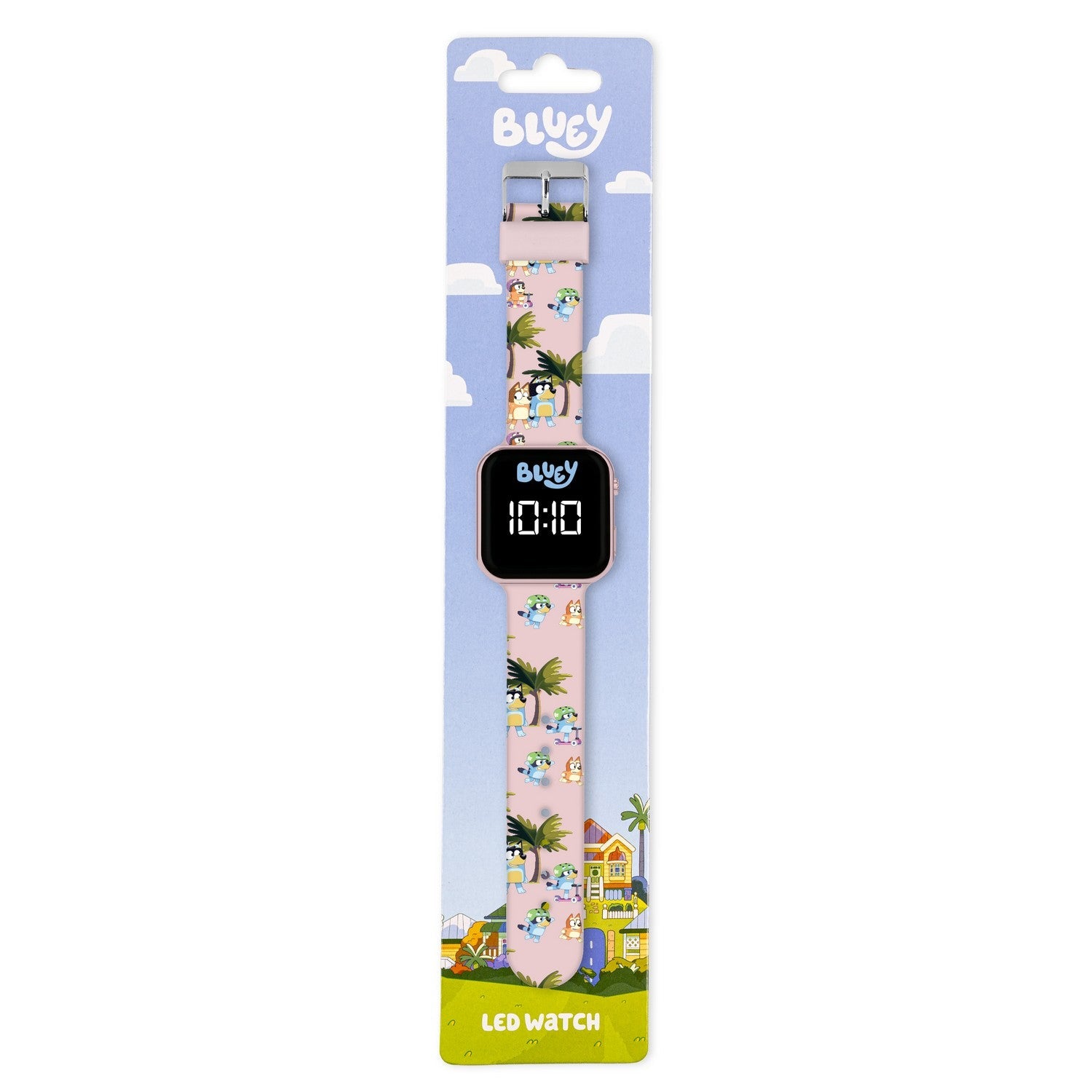 Bluey Pink Printed Strap Led Watch BLY4157