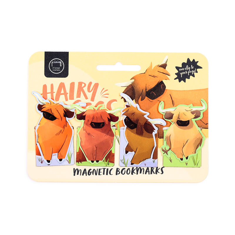 Hairy Coos Cow Highland Coo Magnetic Bookmark Set BOOK23