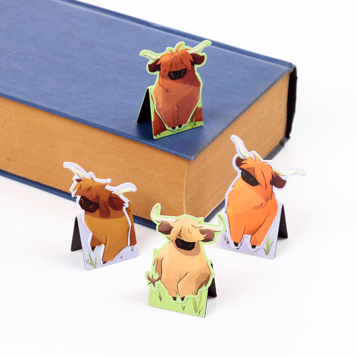 Hairy Coos Cow Highland Coo Magnetic Bookmark Set BOOK23