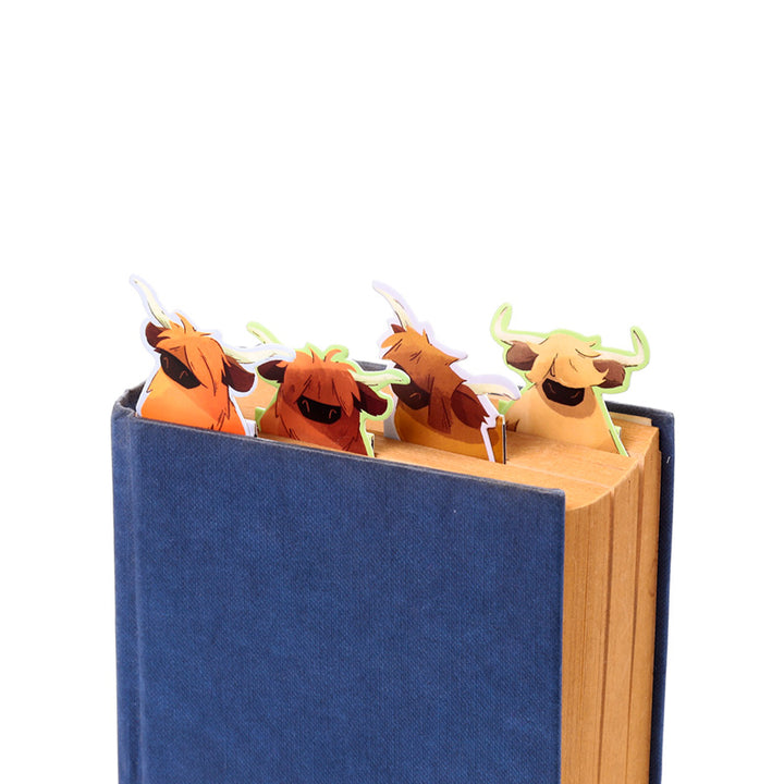 Hairy Coos Cow Highland Coo Magnetic Bookmark Set BOOK23