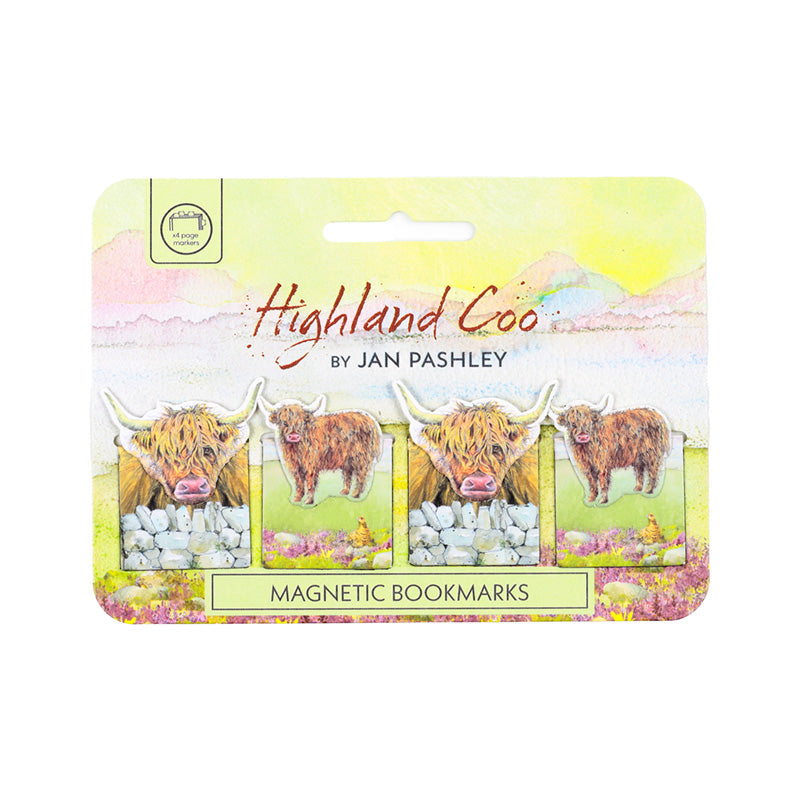 Jan Pashley Highland Coo Cow Magnetic Bookmark Set BOOK33