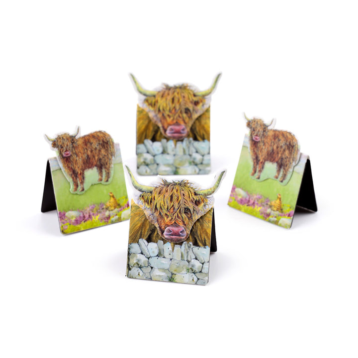 Jan Pashley Highland Coo Cow Magnetic Bookmark Set BOOK33