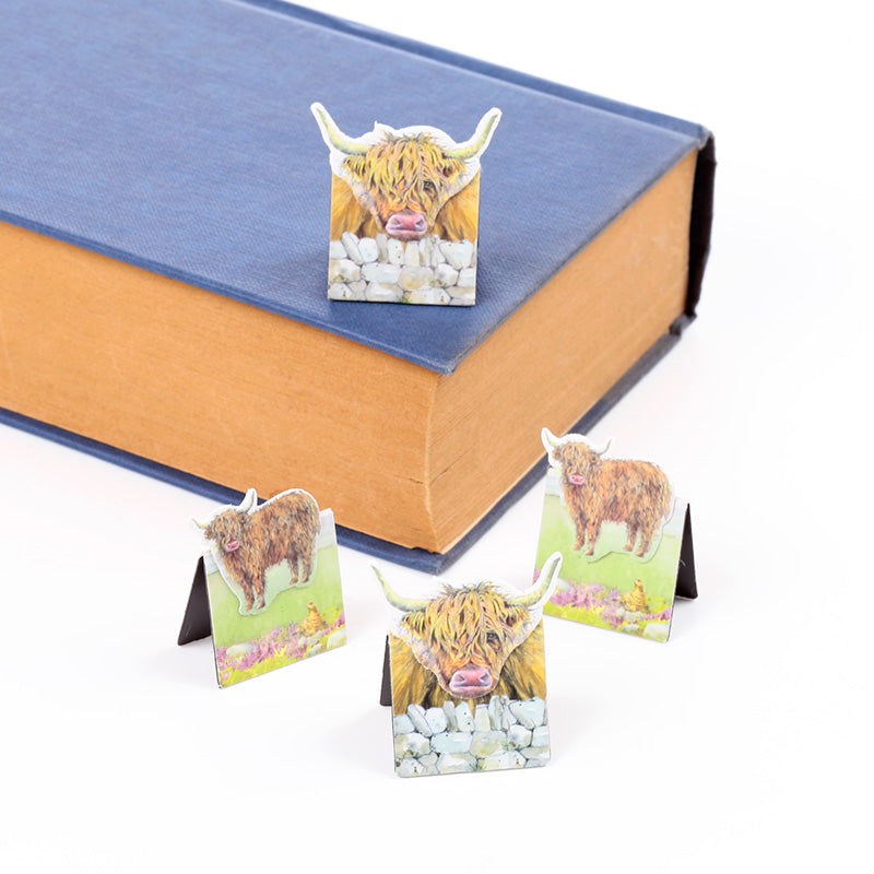 Jan Pashley Highland Coo Cow Magnetic Bookmark Set BOOK33