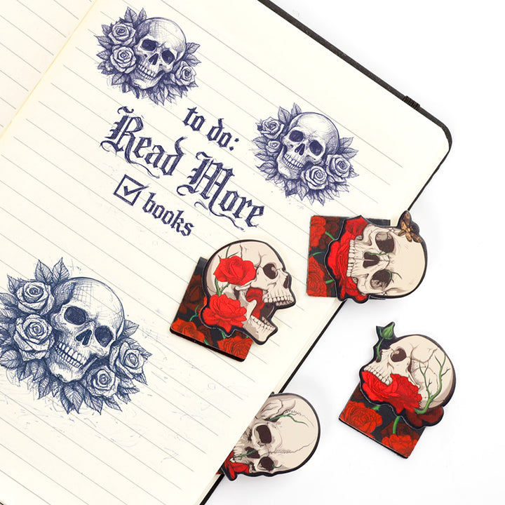 Skulls & Roses Magnetic Bookmark Set BOOK45