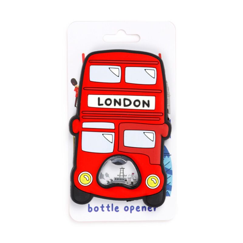 London Souvenir Red London Bus Magnetic PVC Bottle Opener BOPEN04