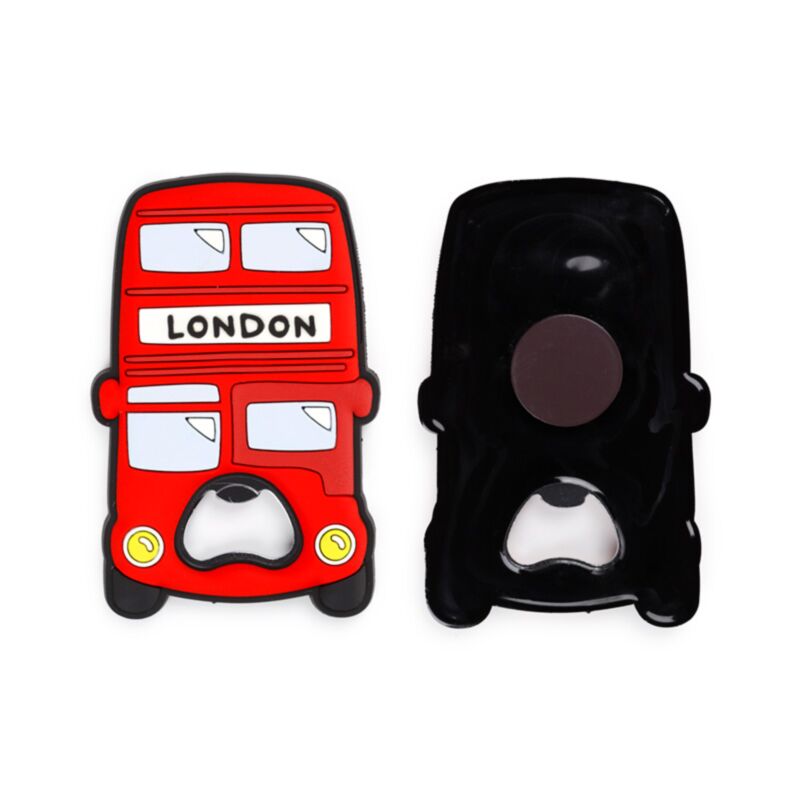 London Souvenir Red London Bus Magnetic PVC Bottle Opener BOPEN04