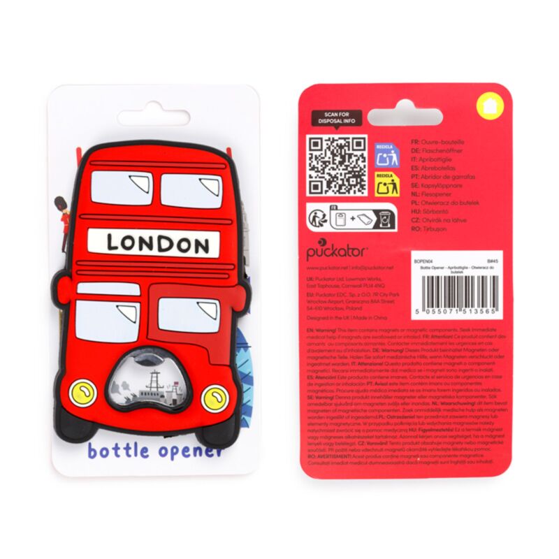 London Souvenir Red London Bus Magnetic PVC Bottle Opener BOPEN04