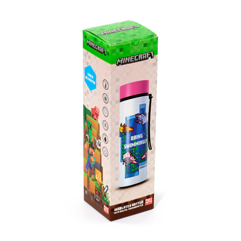 Minecraft Axolotl Hot & Cold Digital Thermometer Bottle BOT344