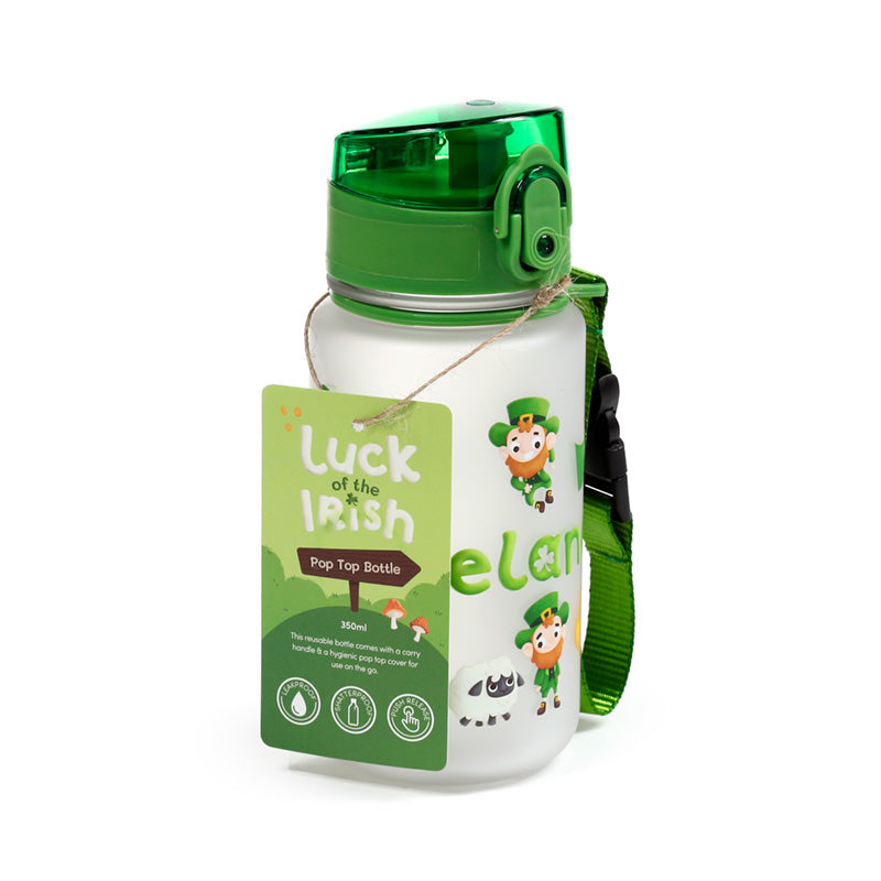 Luck of the Irish Leprechaun Pop Top 350ml Shatterproof Children's Bottle BOT351