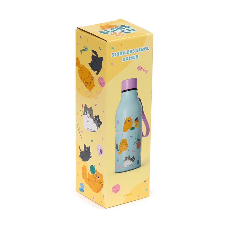 Beans & Co Cats Hot & Cold Drinks Bottle 500ml BOT363