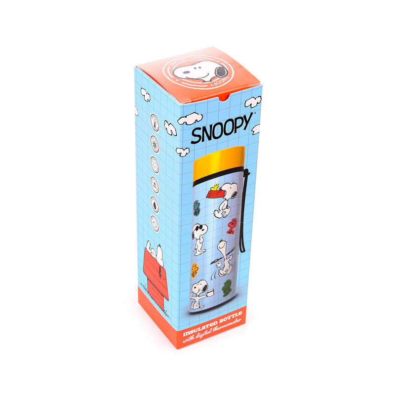 Peanuts Snoopy & Woodstock Hot & Cold Digital Thermometer Bottle BOT374