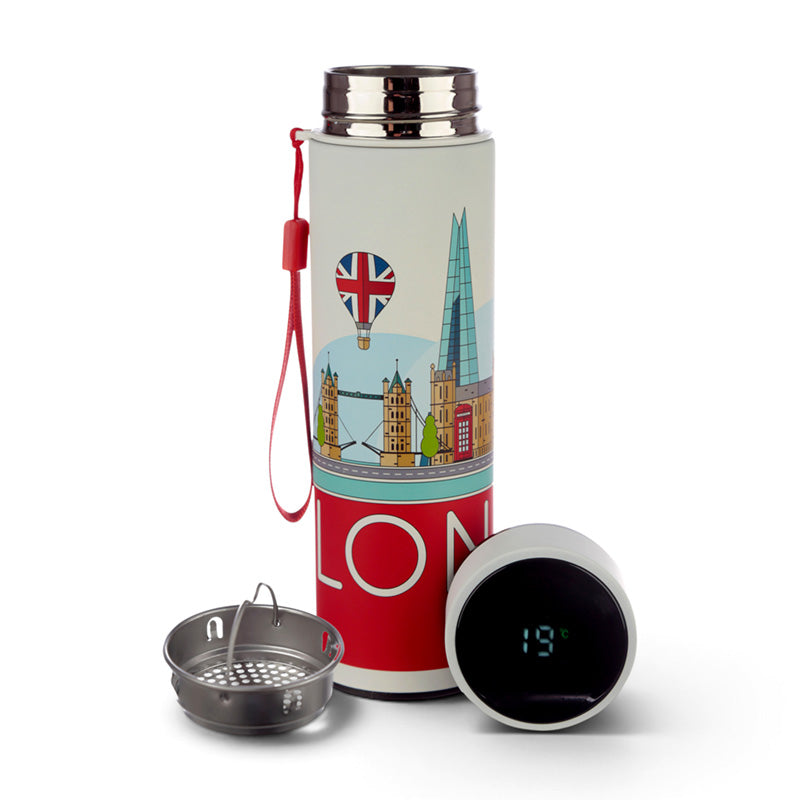 London Icons Hot & Cold Digital Thermometer Bottle BOT85