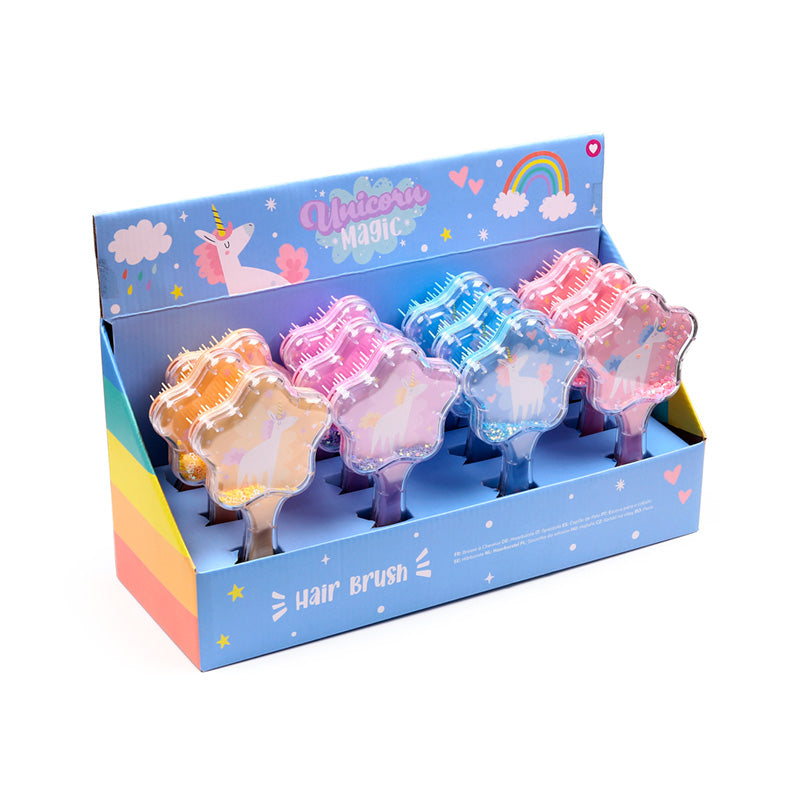Unicorn Magic Star Shaped Glitter Hair Brush BRU39