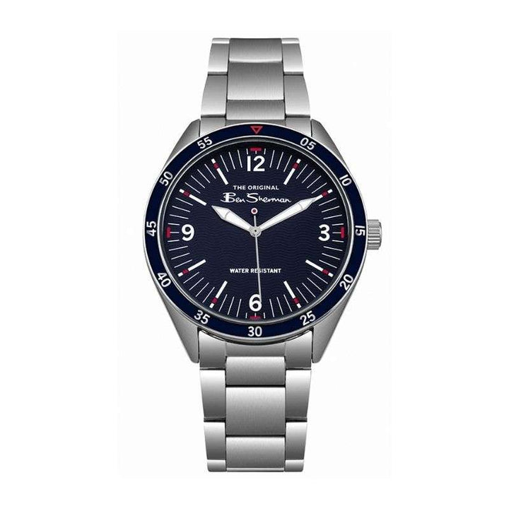 Ben Sherman Silver Stainless Steel Bracelet Watch Blue Dial  Gents Watch BS007USM