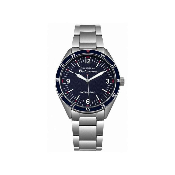 Ben Sherman Silver Stainless Steel Bracelet Watch Blue Dial  Gents Watch BS007USM