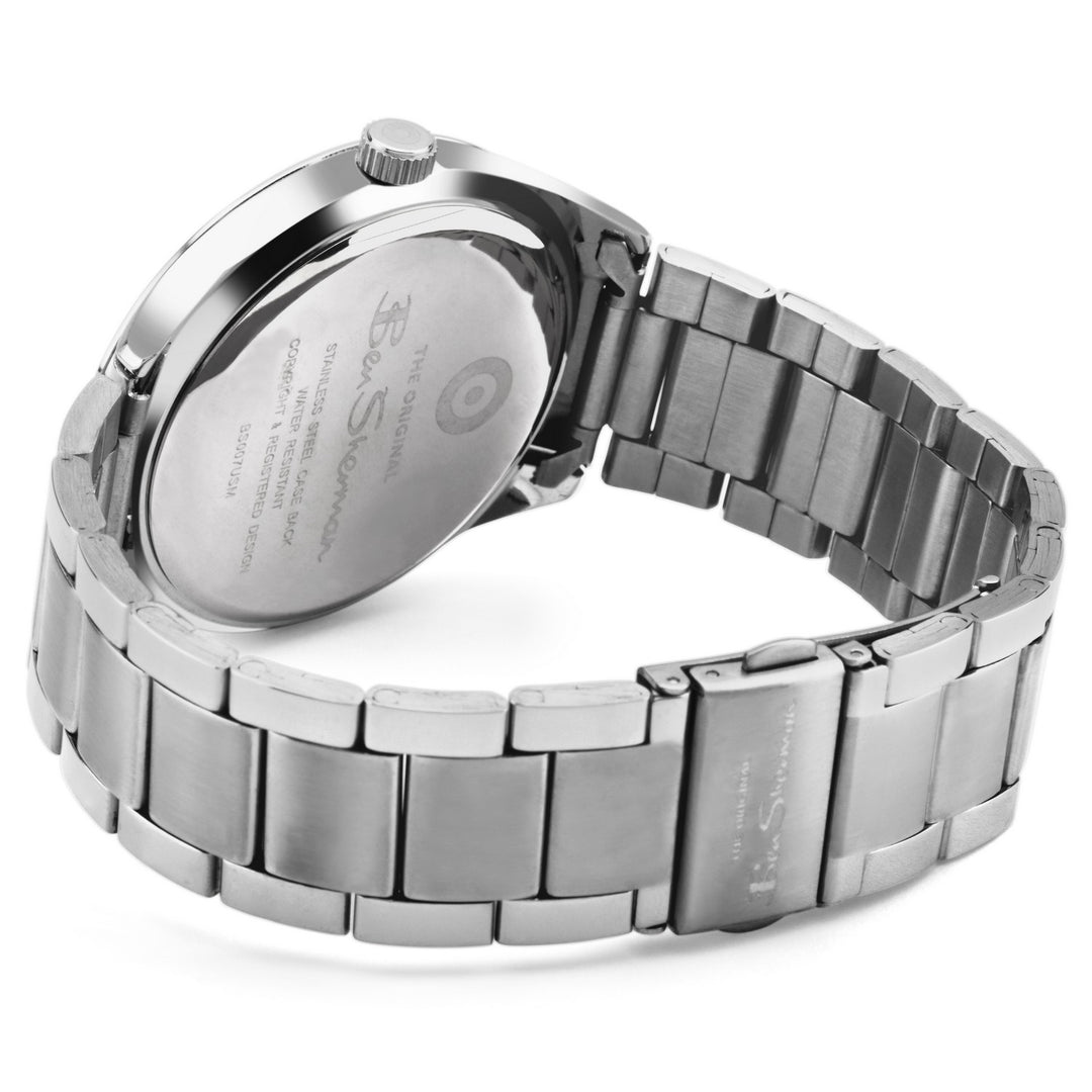 Ben Sherman Silver Stainless Steel Bracelet Watch Blue Dial  Gents Watch BS007USM