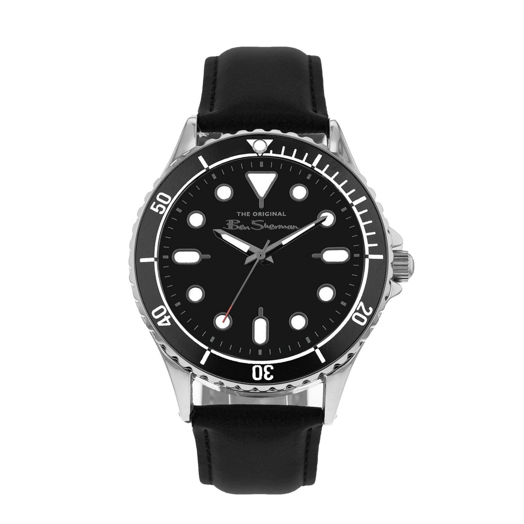 Ben Sherman Black Strap Watch Black Dial  Gents Watch BS089B