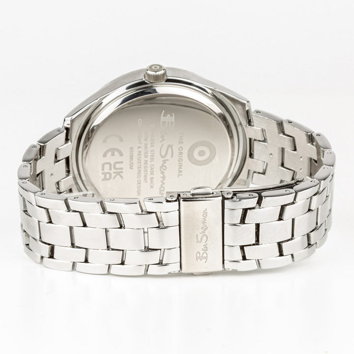 Ben Sherman Silver Bracelet Navy Sunray Dial Gents Watch BS098USM