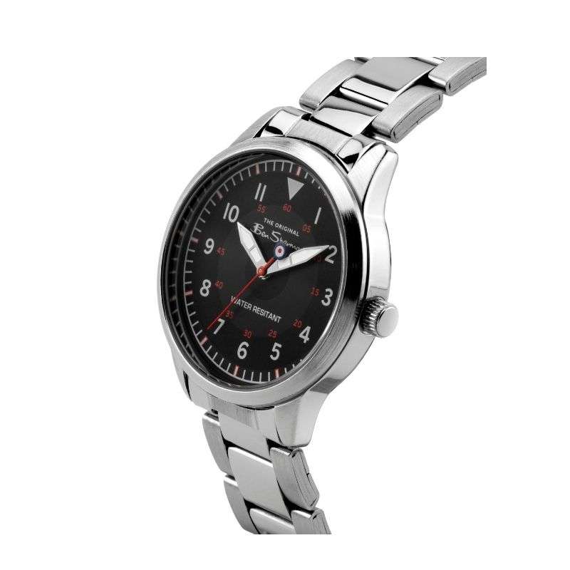Ben Sherman Gift Set Silver Bracelet Watch Black Dial Kids Watch BSK005BSMG