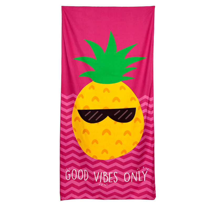 Good Vibes Only Pineapple Microfibre Beach Towel BTOW02