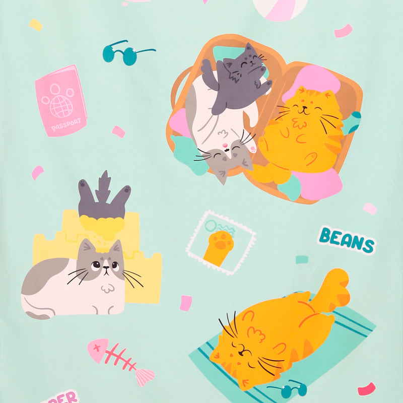 Beans & Co Cats Microfibre Beach Towel BTOW11
