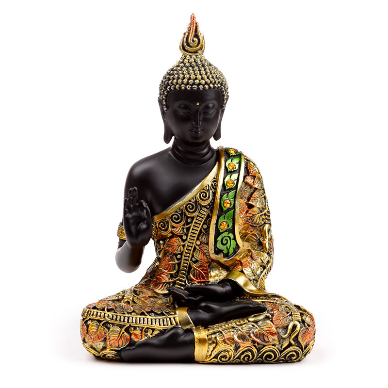 Black & Orange Gold Thai Buddha Mediation BUD383
