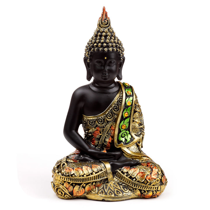Black & Orange Gold Thai Buddha Contemplation BUD384