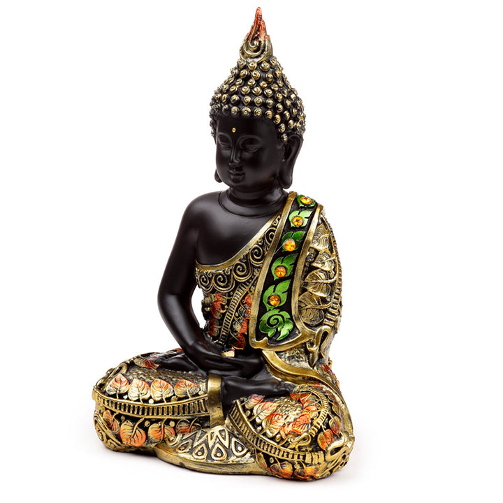 Black & Orange Gold Thai Buddha Contemplation BUD384