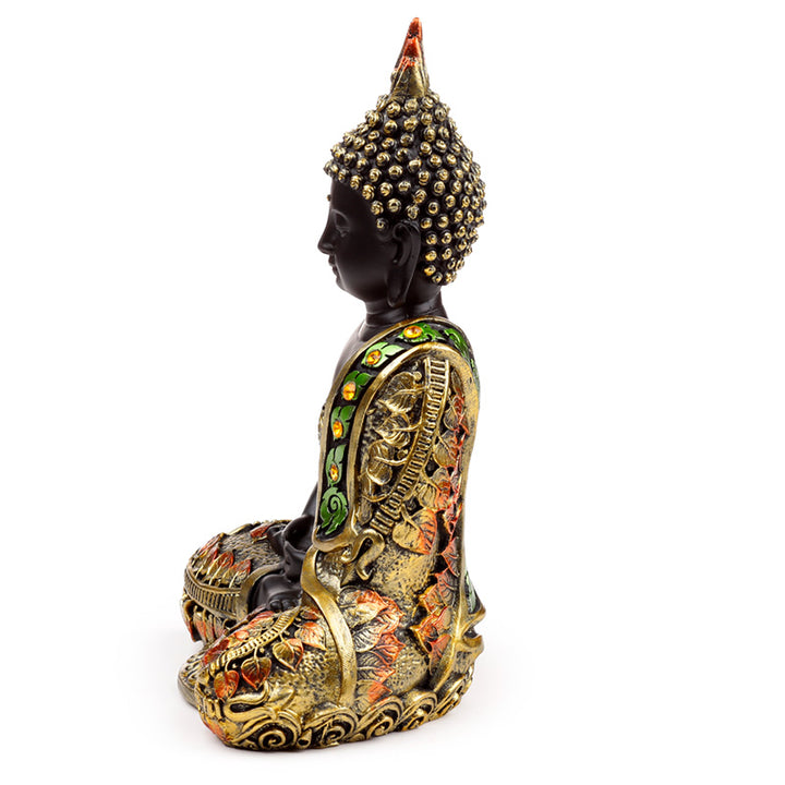 Black & Orange Gold Thai Buddha Contemplation BUD384