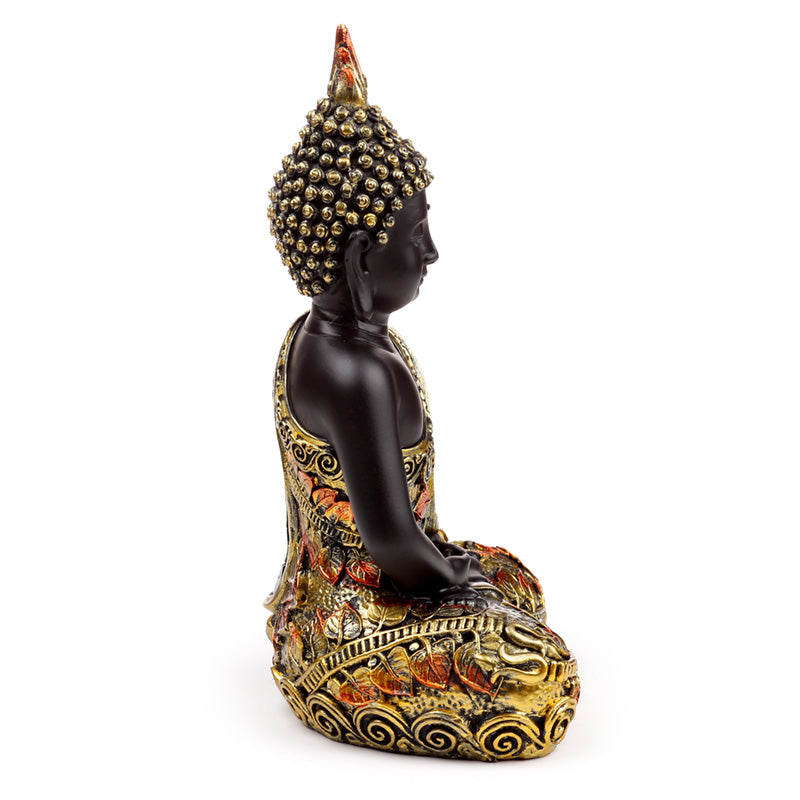 Black & Orange Gold Thai Buddha Contemplation BUD384