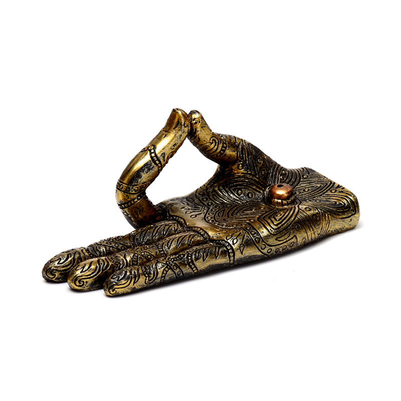 Henna Buddha Hand Ashcatcher Incense Stick Burner BUD387