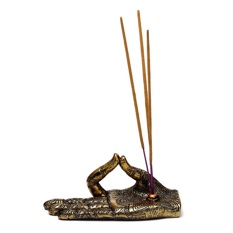 Henna Buddha Hand Ashcatcher Incense Stick Burner BUD387