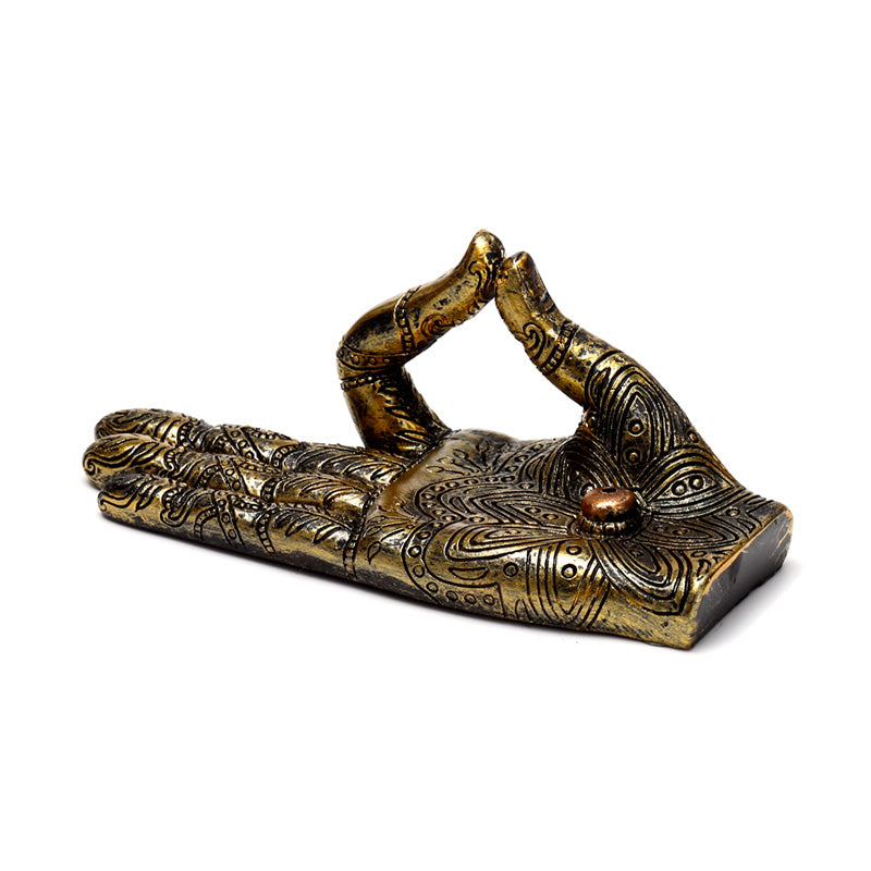 Henna Buddha Hand Ashcatcher Incense Stick Burner BUD387