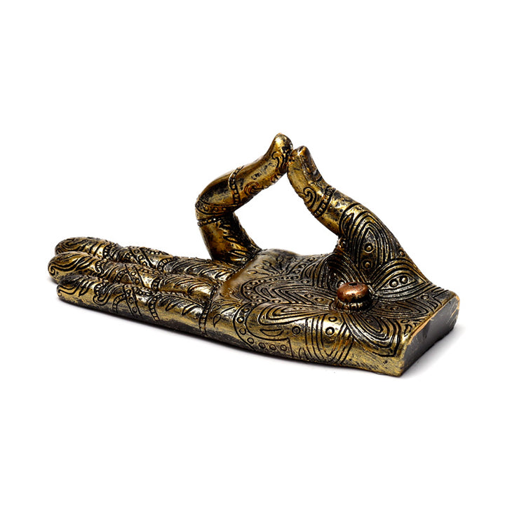Henna Buddha Hand Ashcatcher Incense Stick Burner BUD387