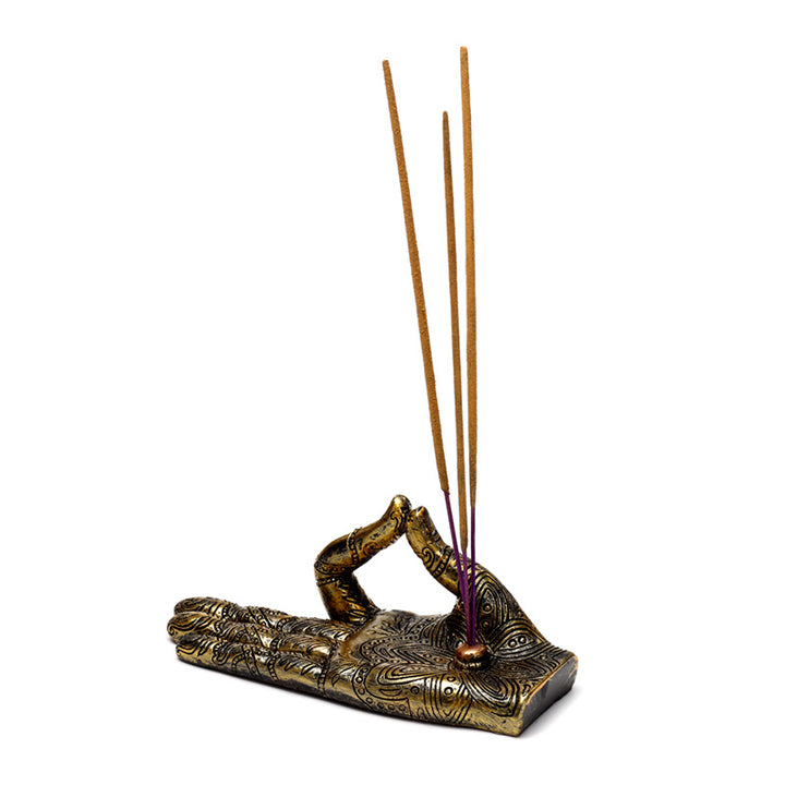 Henna Buddha Hand Ashcatcher Incense Stick Burner BUD387