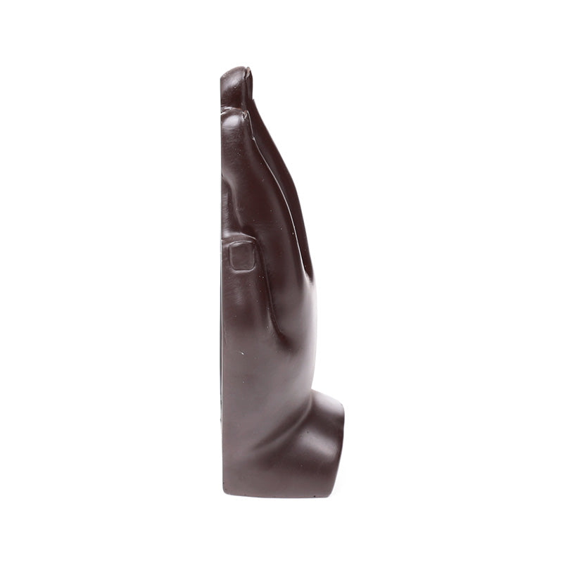 Silver & Black Hand Shaped Carved Lotus BUD390