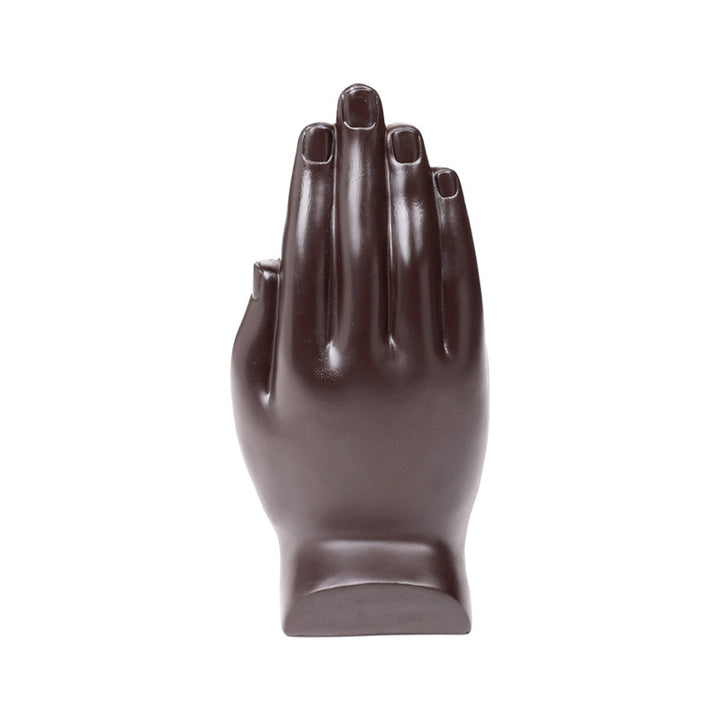 Silver & Black Hand Shaped Carved Lotus BUD390