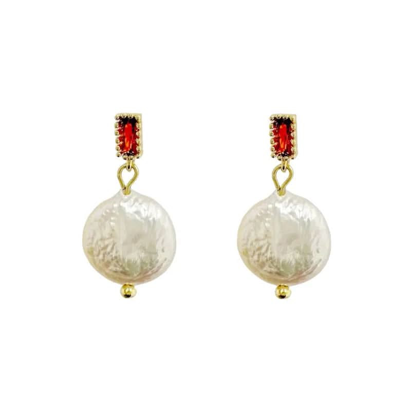 Baroque Pearl Drop Stud Earrings