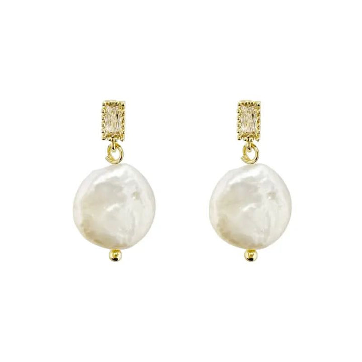 Baroque Pearl Drop Stud Earrings