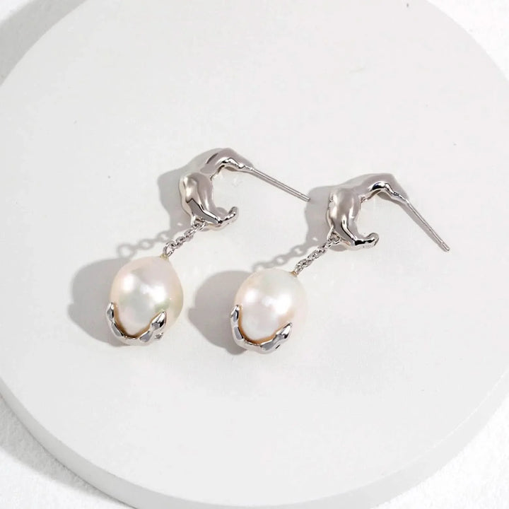 Baroque Pearl Hook Dangle Earrings