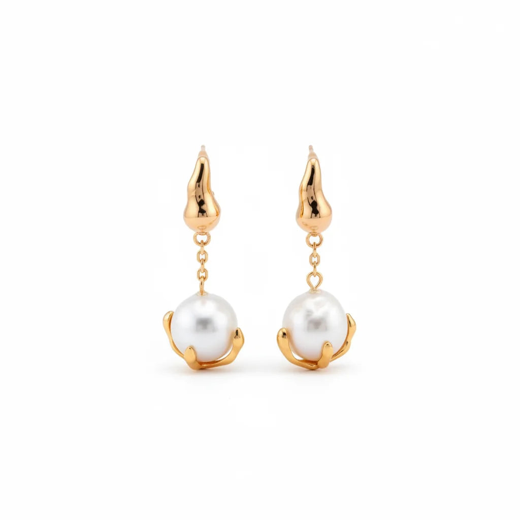 Baroque Pearl Hook Dangle Earrings