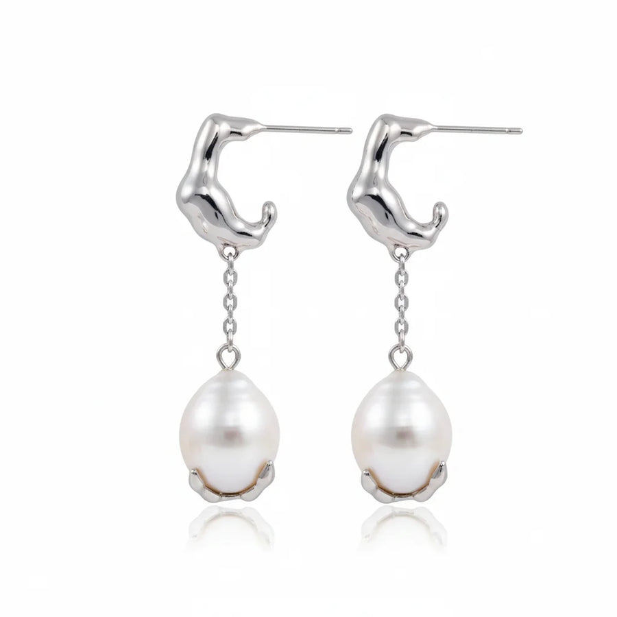 Baroque Pearl Hook Dangle Earrings