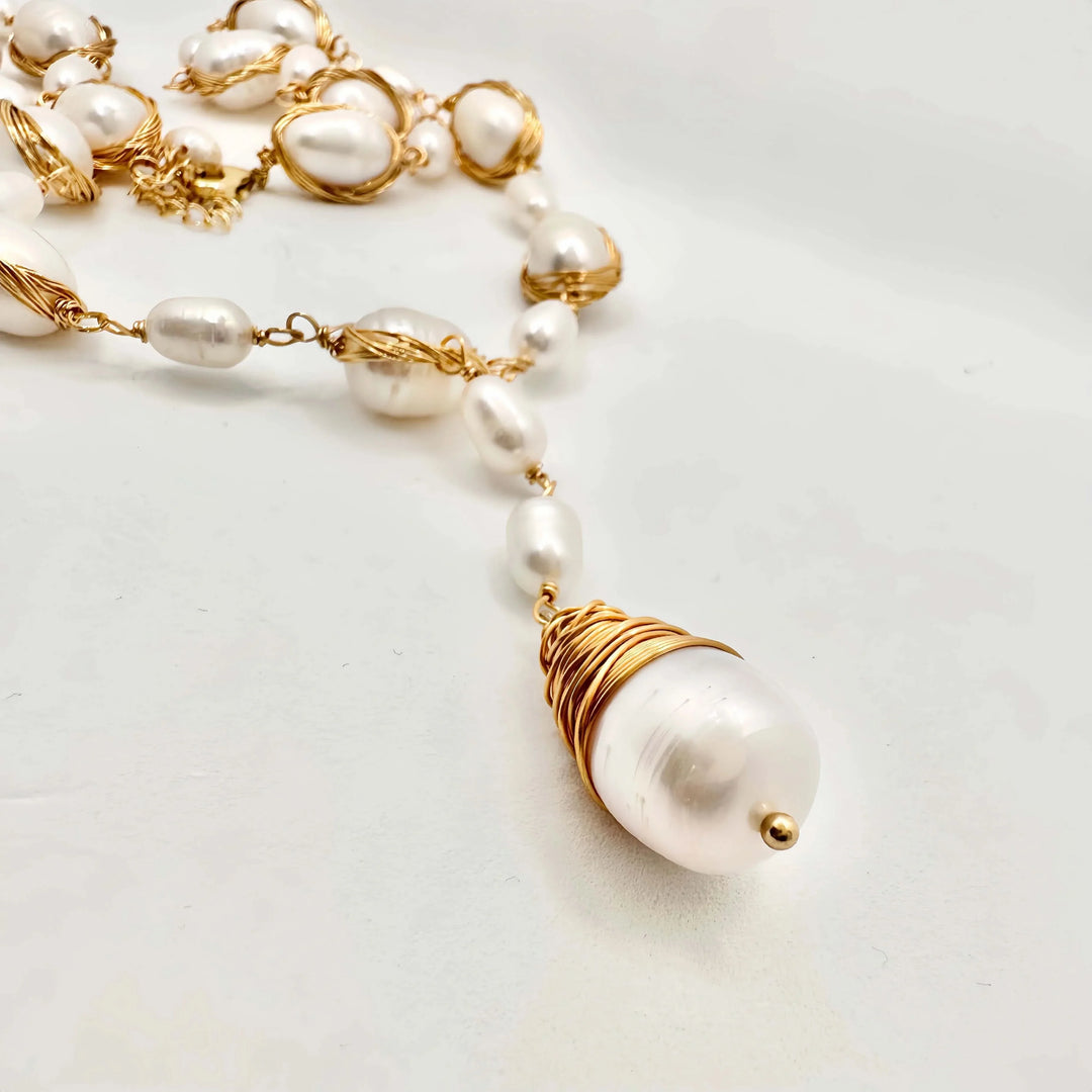 Baroque Pearl Necklace Jewelry Set