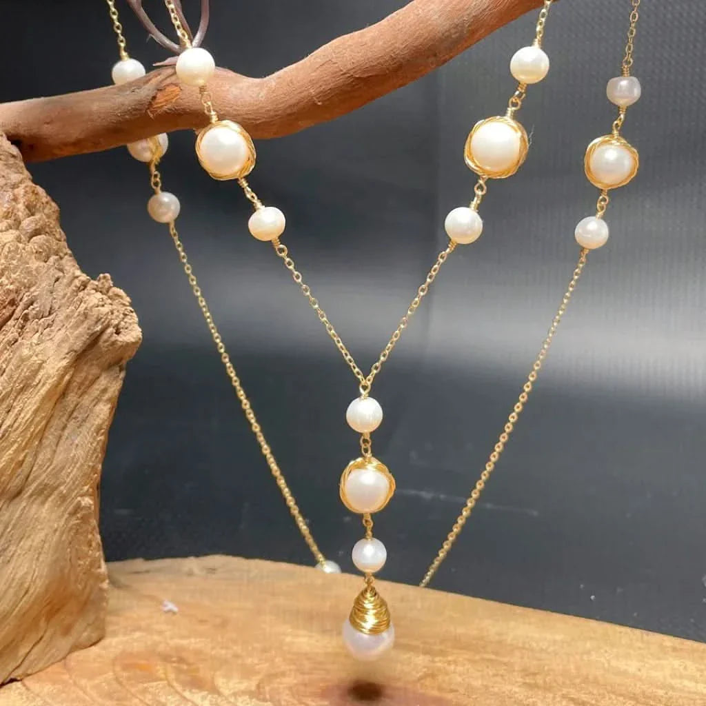 Baroque Pearl Necklace with Pearl Pendant
