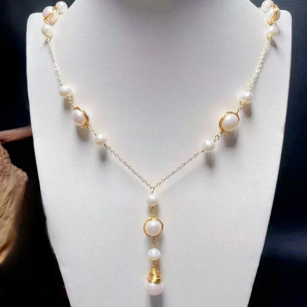 Baroque Pearl Necklace with Pearl Pendant