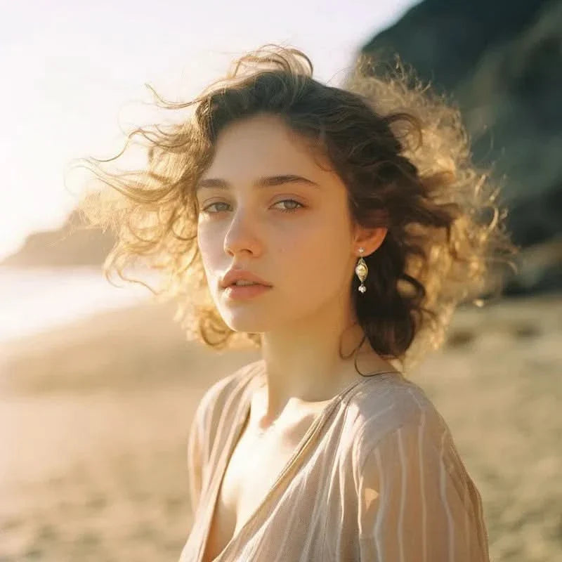 Baroque Pearl White Diamond Earrings