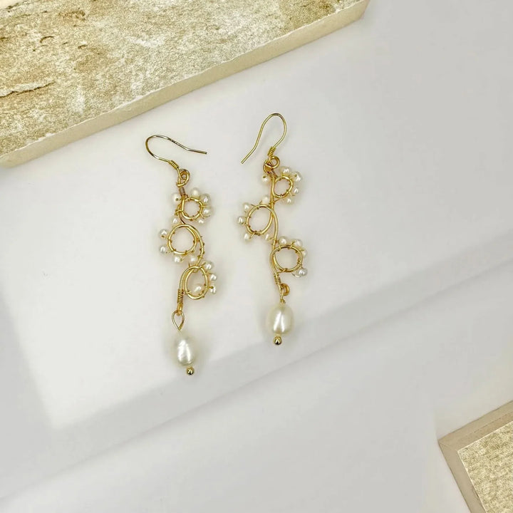 Looped Gold Vermeil Pearl Earrings