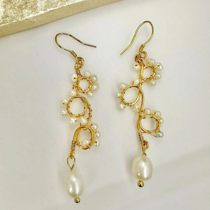 Looped Gold Vermeil Pearl Earrings